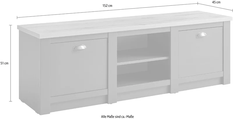 Comoda TV Cambridge, 152x45x51 cm, verde/stejar Wotan